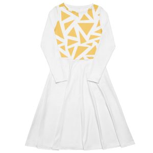 All-over print long sleeve midi dress