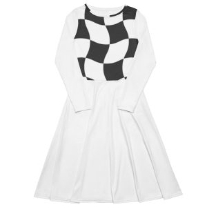 All-over print long sleeve midi dress
