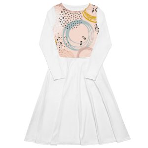 All-over print long sleeve midi dress