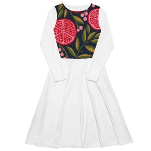 All-over print long sleeve midi dress