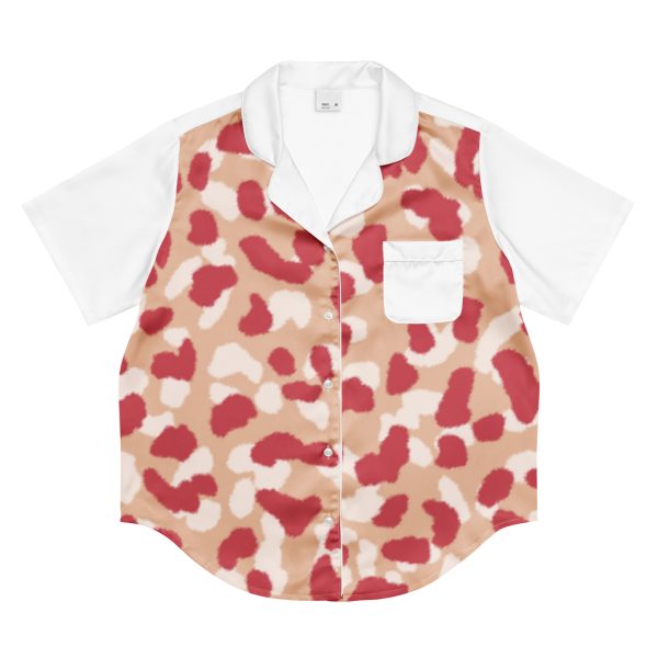 All-over print women’s short sleeve pajama top