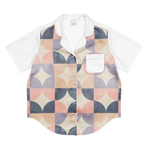 All-over print women’s short sleeve pajama top