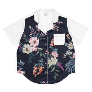 All-over print women’s short sleeve pajama top