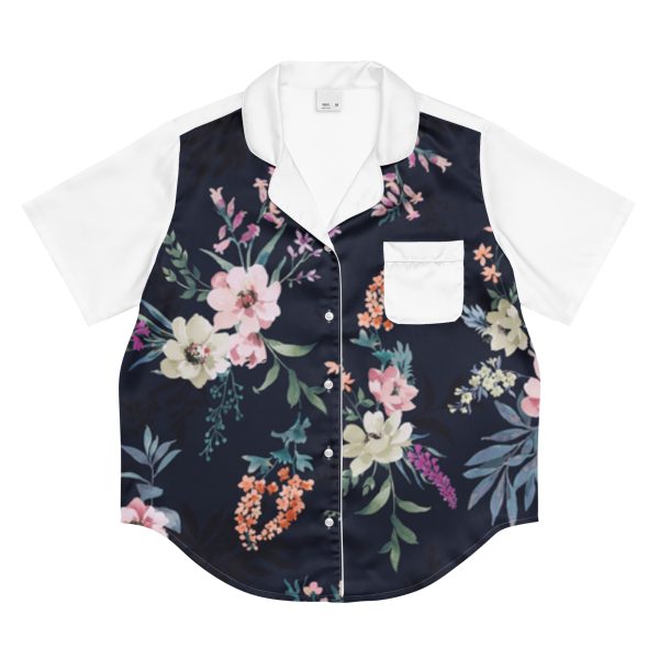 All-over print women’s short sleeve pajama top