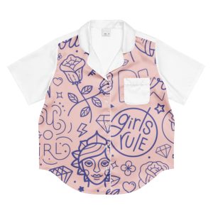 All-over print women’s short sleeve pajama top