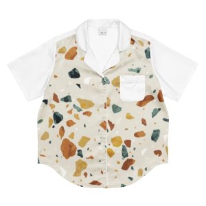 All-over print women’s short sleeve pajama top